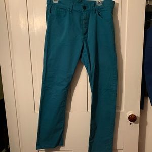 Men’s Elie Tahari teal colored jeans EUC size 31